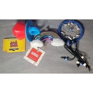3Pc Christmas Ornament Lot Ring Pop‎ Rainbow Funny Dreamer Dreamcatcher